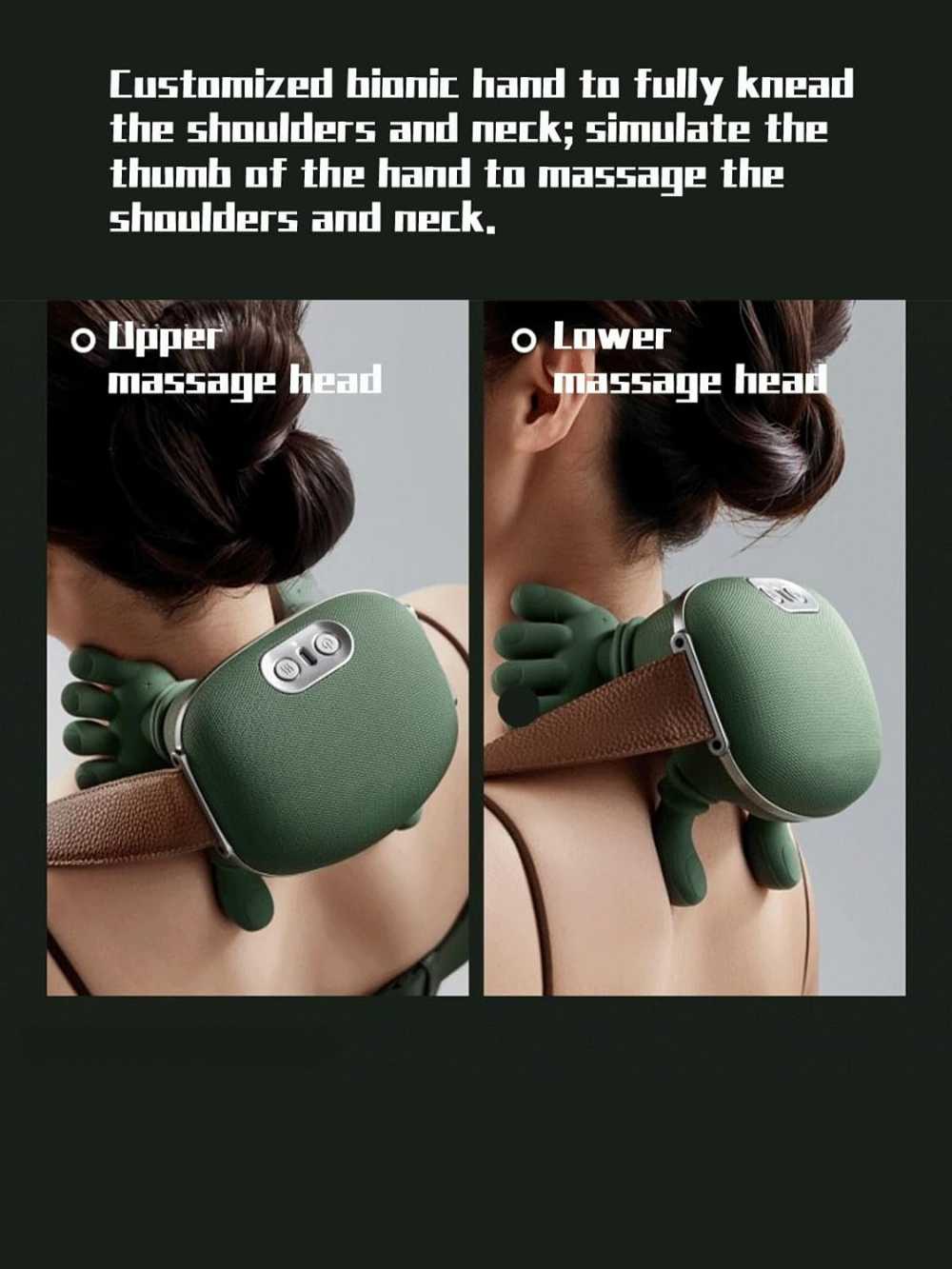 4D Smart Neck & Back Massager – Deep Tissue Kneading Massage with Heat