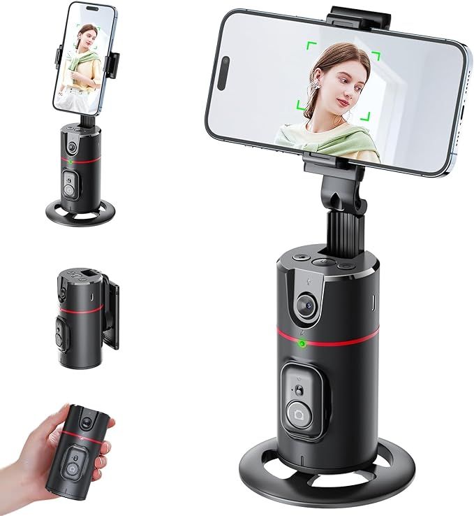 Auto Face Tracking Tripod – 360° AI Smart Phone Holder with Remote Control