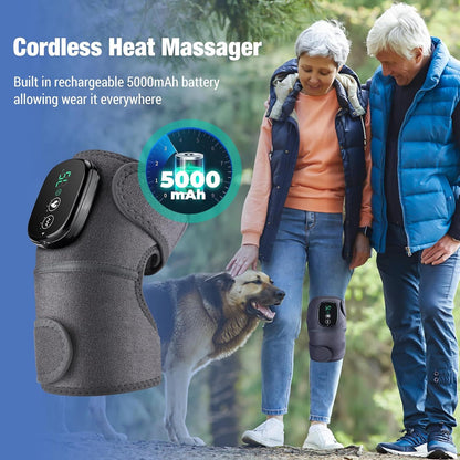 Electric Knee Massager – Cordless Heated Therapy Wrap for Knee, Shoulder & Elbow