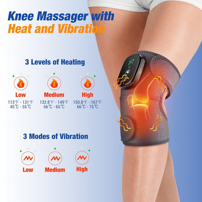 Electric Knee Massager – Cordless Heated Therapy Wrap for Knee, Shoulder & Elbow