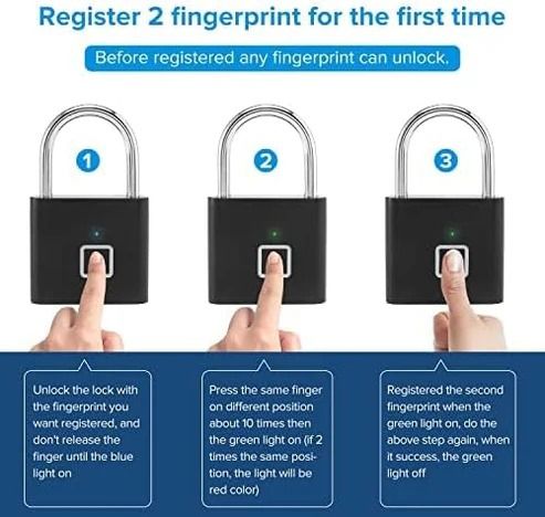 Fingerprint Padlock – Smart USB Rechargeable Biometric Lock