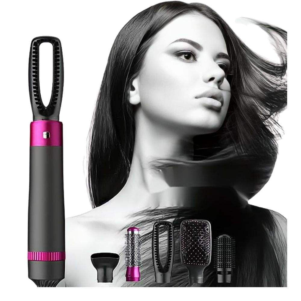 5-in-1 Hot Air Brush Styler – Hair Dryer, Curler & Straightener