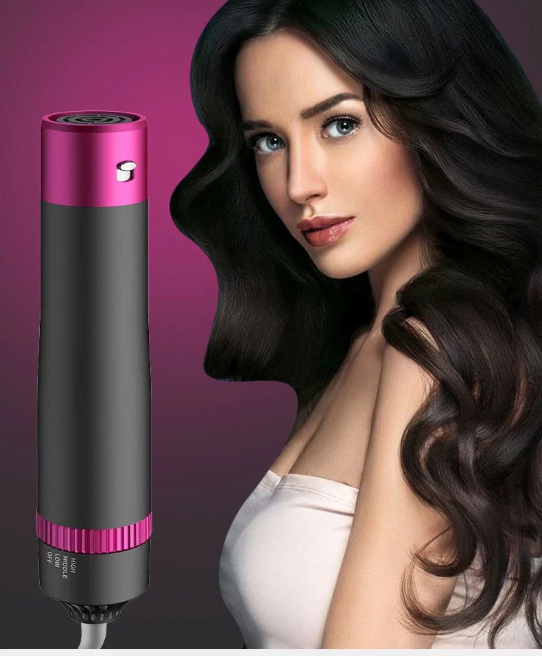 5-in-1 Hot Air Brush Styler – Hair Dryer, Curler & Straightener