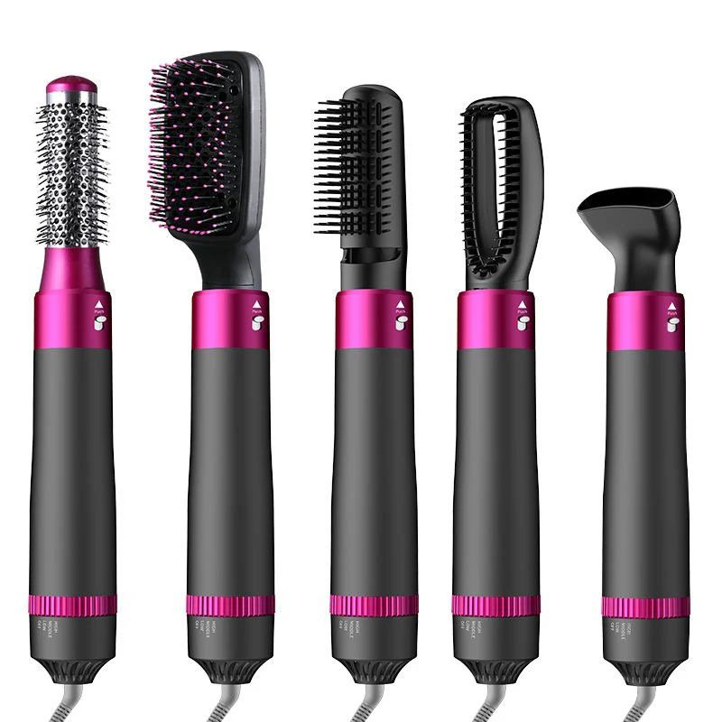 5-in-1 Hot Air Brush Styler – Hair Dryer, Curler & Straightener