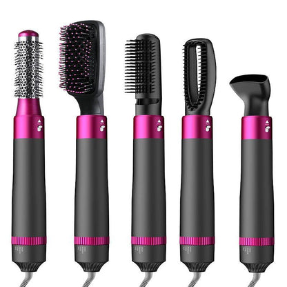 5-in-1 Hot Air Brush Styler – Hair Dryer, Curler & Straightener
