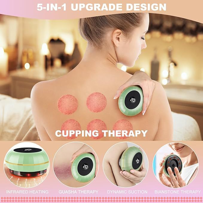 Smart Cupping Massager UAE — 5-in-1 hijama-style vacuum therapy with heat and vibration